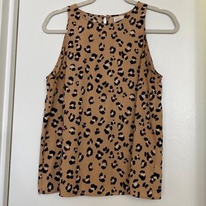 Leopard chiffon tank top